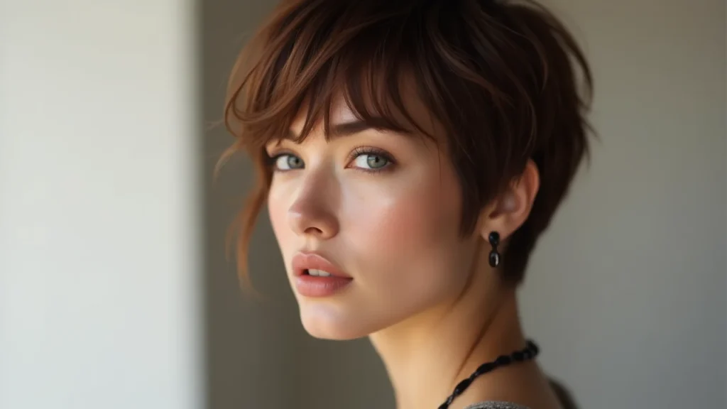 Wolf Cut with Blunt Bangs