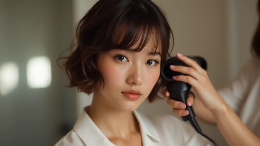 Wolf Cut with Side Swept Bangs