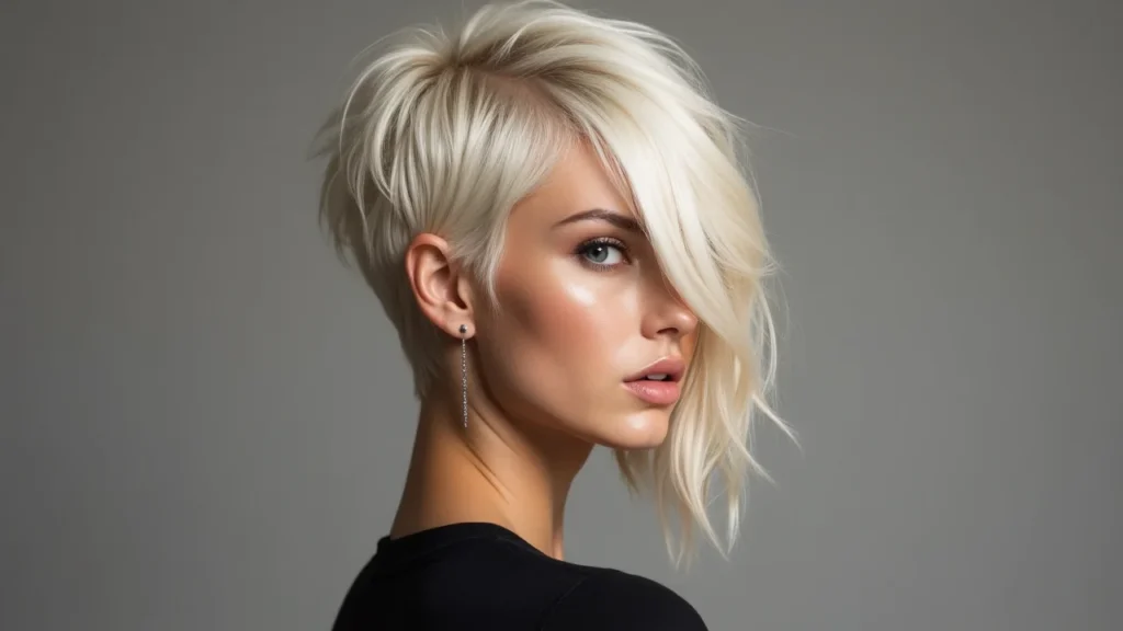 Wolf Cut with Bleach Blonde Highlights